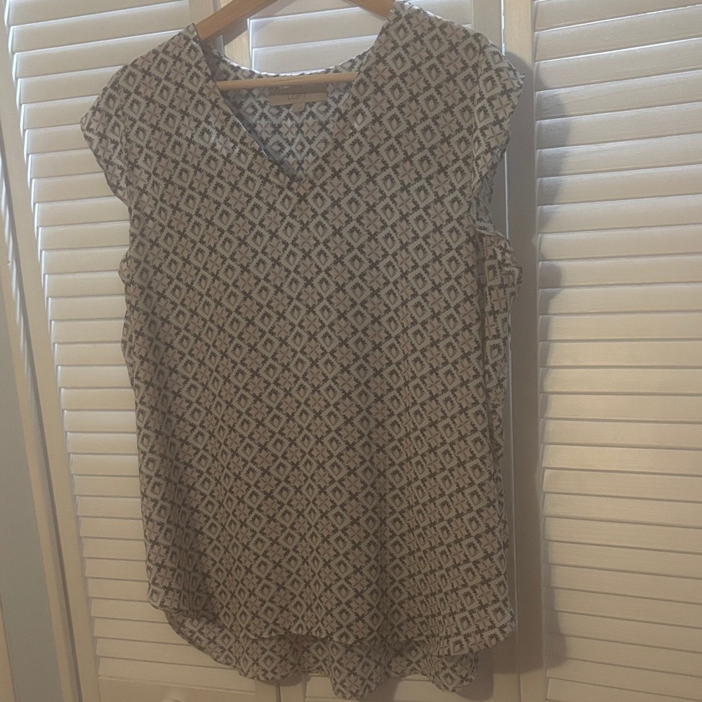 LOFT pastel Geometric Blouse